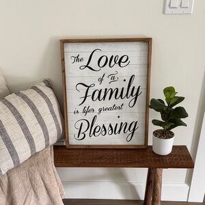 Hobby Lobby Family Love Blessing Wall Art - Brown and White